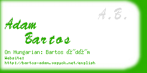 adam bartos business card